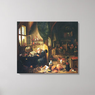 An Alchemist in his Workshop Canvas Print