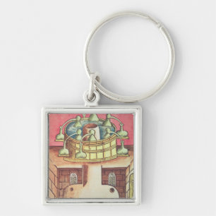 An alchemist's water-bath or bain-marie key ring