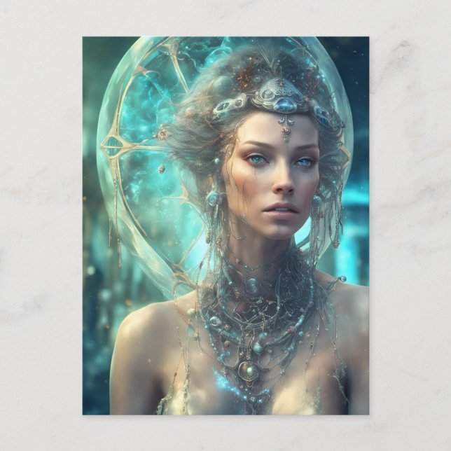 An Alien Scifi Woman Postcard (Front)