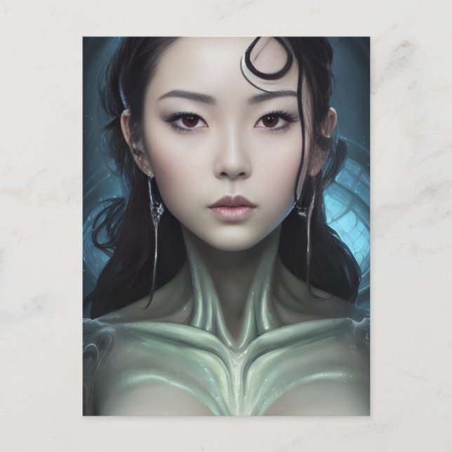 An Alien Scifi Woman Postcard (Front)