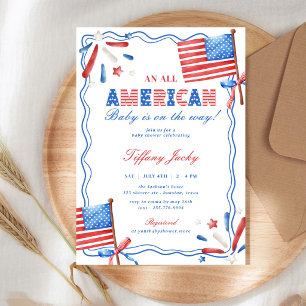 An All American Baby 4th of July Baby Shower Invitation