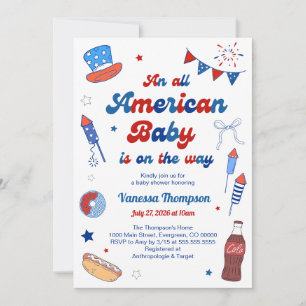An All American Baby Shower  Invitation