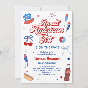 An All American Girl Baby Shower Invitation