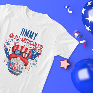 “An All-American Kid” Gnome Personalised  T-Shirt