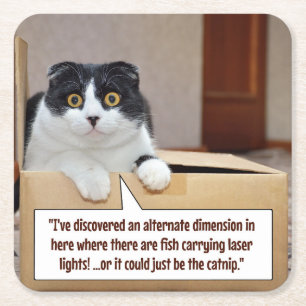 An alternate dimension square paper coaster