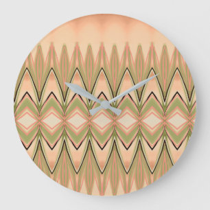 An Amazing Design With Green And Coral Large Clock