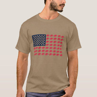 An American Flag Made up of Elephants T-Shirt