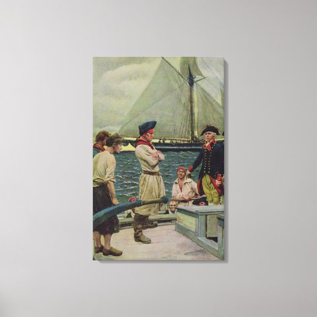 An American Privateer Taking a British Prize Canvas Print (Front)