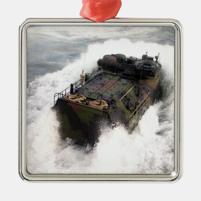 An amphibious assault vehicle 2 metal tree decoration (Front)