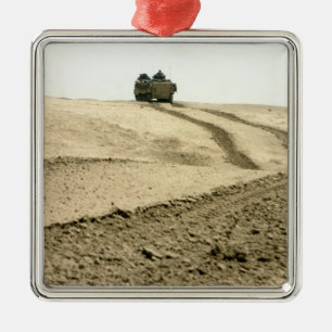 An amphibious assault vehicle metal tree decoration