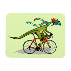 An Anabisetia Dinosaur Riding A Bicycle. Magnet