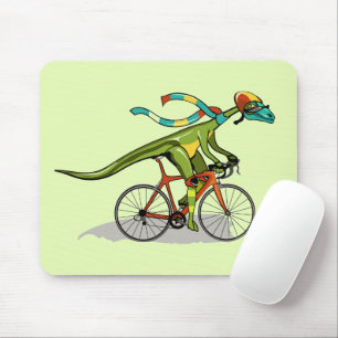An Anabisetia Dinosaur Riding A Bicycle. Mouse Mat