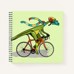 An Anabisetia Dinosaur Riding A Bicycle. Notebook