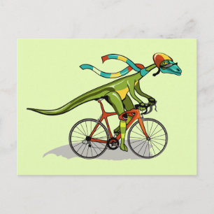 An Anabisetia Dinosaur Riding A Bicycle. Postcard