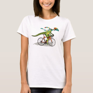 An Anabisetia Dinosaur Riding A Bicycle. T-Shirt