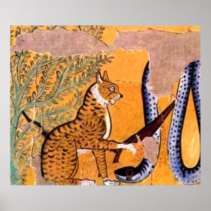An Ancient Egyptian Fresco Featuring a Cat Poster