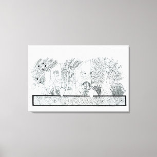 An ancient Egyptian garden (engraving) (b/w photo) Canvas Print