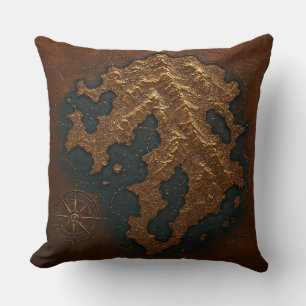 An ancient map of unknown continent  cushion