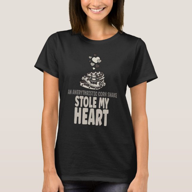 An Anerythristic Corn Snake Stole My Heart T-Shirt (Front)