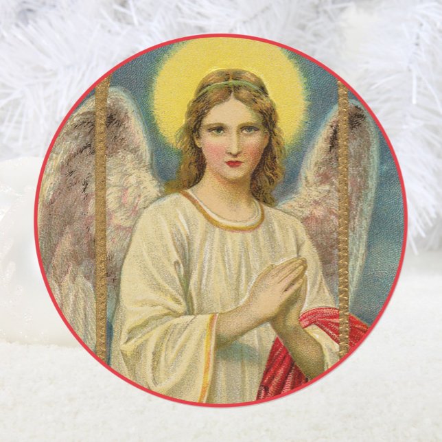 An Angel Appeared Victorian Christmas Classic Round Sticker (Creator Uploaded)