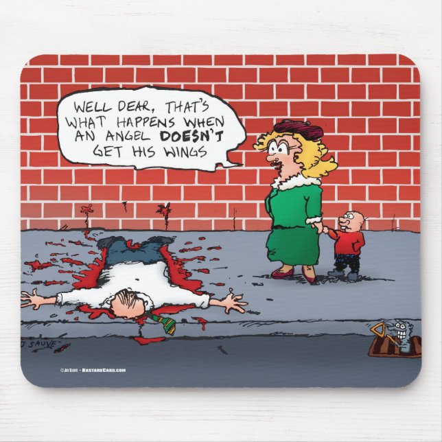 An Angel Doesn't Get His Wings Xmas Mouse Mat (Front)