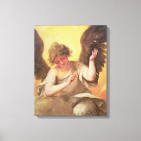 An Angel holding a Glass Flask