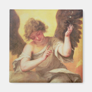 An Angel holding a Glass Flask Magnet