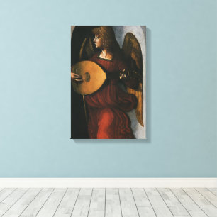 An Angel in Red with a Lute by Leonardo da Vinci Canvas Print