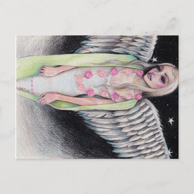 An Angel Original Art Illustration Kim Turner Art Postcard (Front)