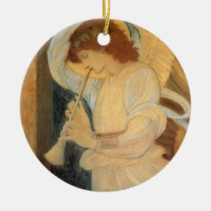 An Angel Playing a Flageolet By Burne Jones Ceramic Tree Decoration
