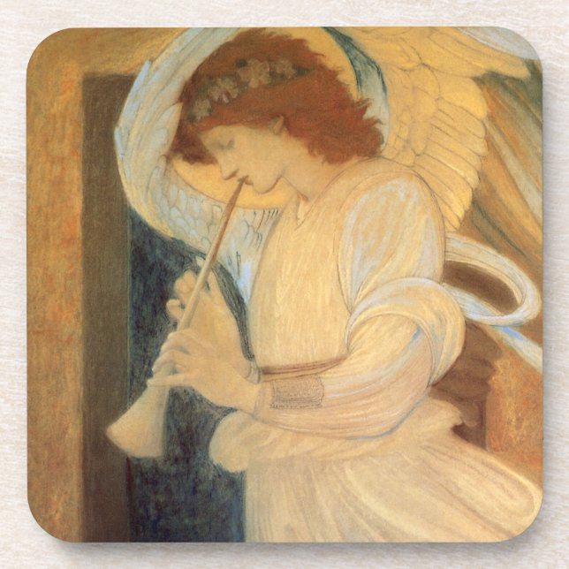 An Angel Playing a Flageolet By Burne Jones Coaster (Front)
