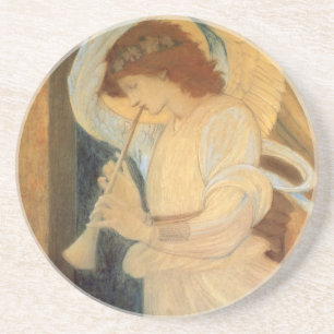 An Angel Playing a Flageolet By Burne Jones Coaster