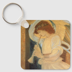 An Angel Playing a Flageolet By Burne Jones Key Ring
