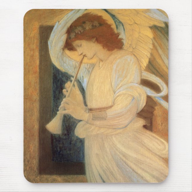 An Angel Playing a Flageolet By Burne Jones Mouse Mat (Front)