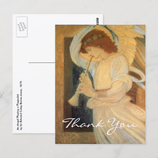 An Angel Playing a Flageolet By Burne Jones Postcard