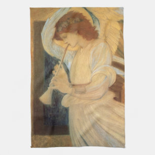 An Angel Playing a Flageolet By Burne Jones Tea Towel