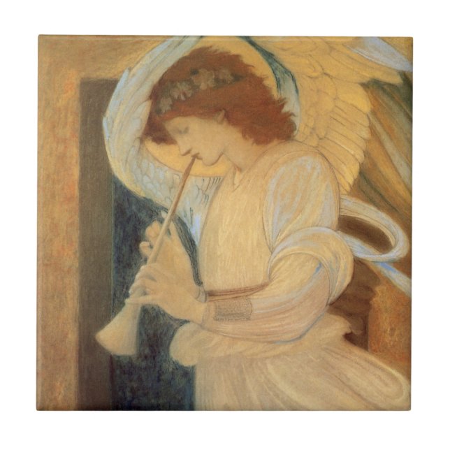 An Angel Playing a Flageolet By Burne Jones Tile (Front)