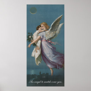 An Angel To Watch Over You Vintage Poster Art