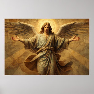 An Angel Watching Each Country on Earth on a Wall Poster