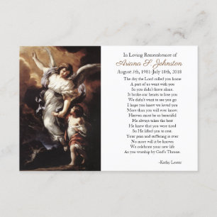 An Angel's Rescue Customised Sympathy Prayer Card
