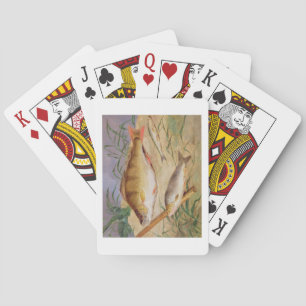 An Angler's Catch of Coarse Fish (oil on panel) Playing Cards
