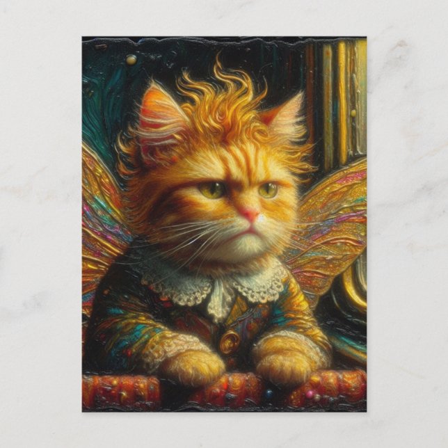 An Annoyed Ginger Kitty Fairy  Postcard (Front)