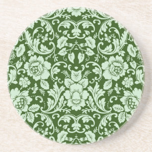 An antique floral damask coaster