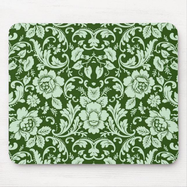An antique floral damask mouse mat (Front)