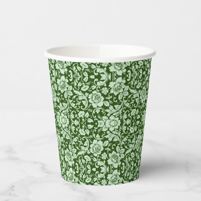 An antique floral damask paper cups (Left)