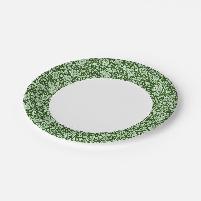 An antique floral damask paper plate (Angled)