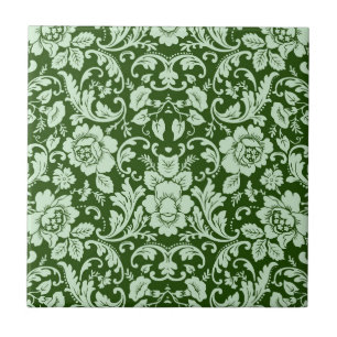 An antique floral damask tile