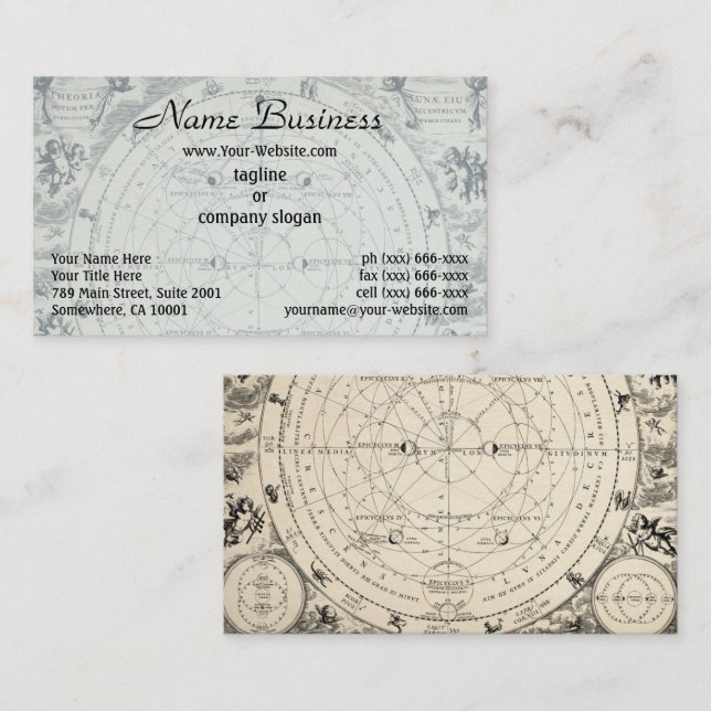 An Antique Illustration of Astrology and Astronomy Business Card (Front/Back)
