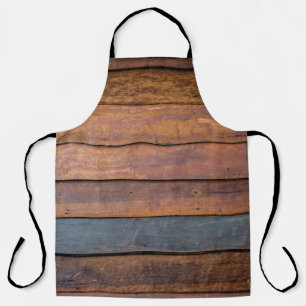 An antique wood wall texture background with metal apron