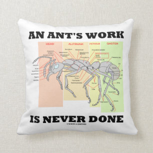 An Ant's Work Is Never Done (Worker Ant Anatomy) Cushion
